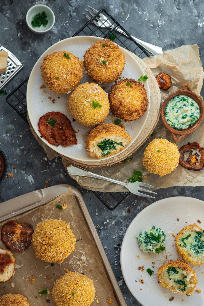 Arancini, Arancini &#8211; plnené ryžové guľočky s ricottou a mletým hovädzím mäsom