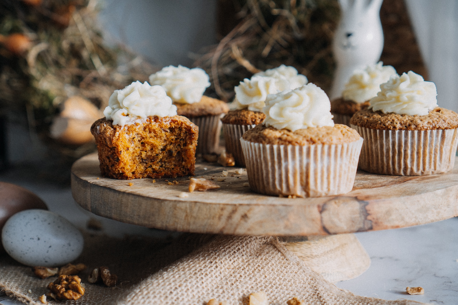 Mrkvové muffinky, Mrkvové muffinky s vlašskými orechmi a mascarpone krémom