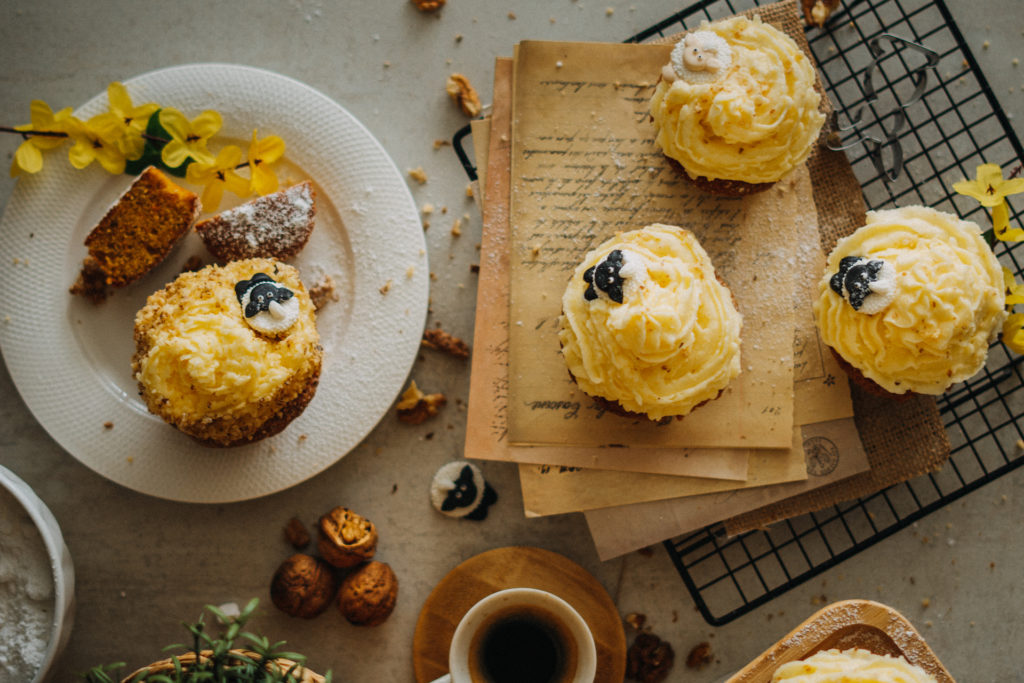 Mrkvové muffinky, Mrkvové muffinky s vlašskými orechmi a mascarpone krémom