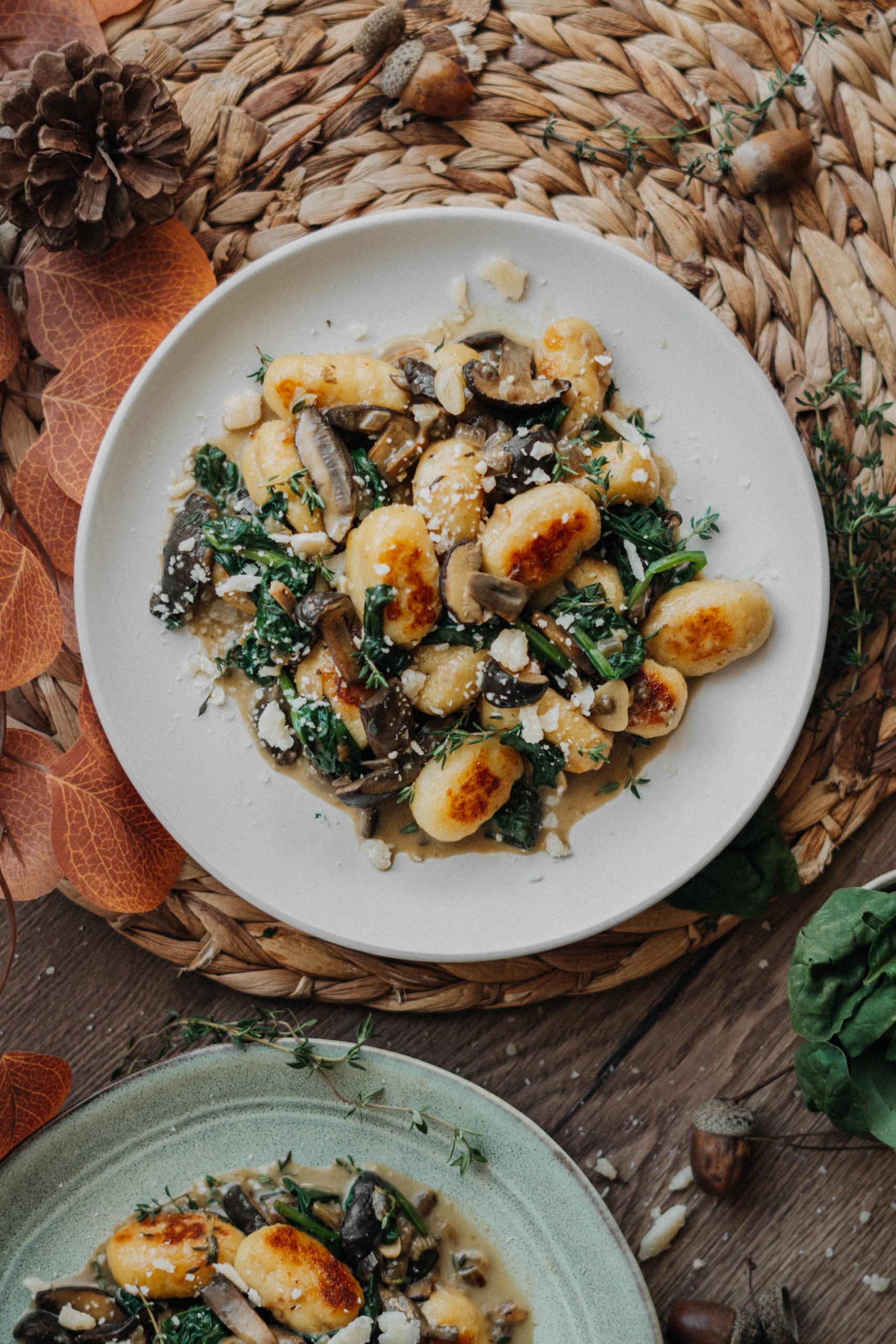 Domáce gnocchi s hubovou omáčkou, Domáce gnocchi so špenátom a omáčkou z čerstvých húb