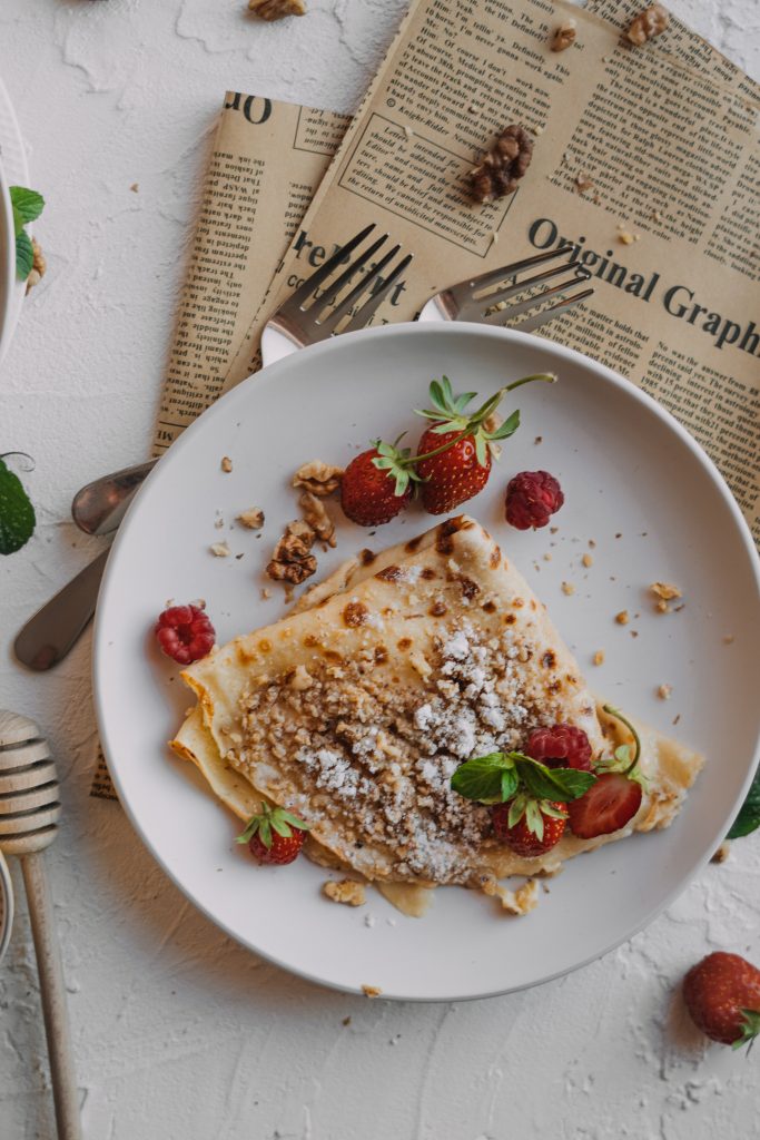 Zapekané palacinky, Zapekané palacinky s tvarohovou plnkou a vlašskými orechmi