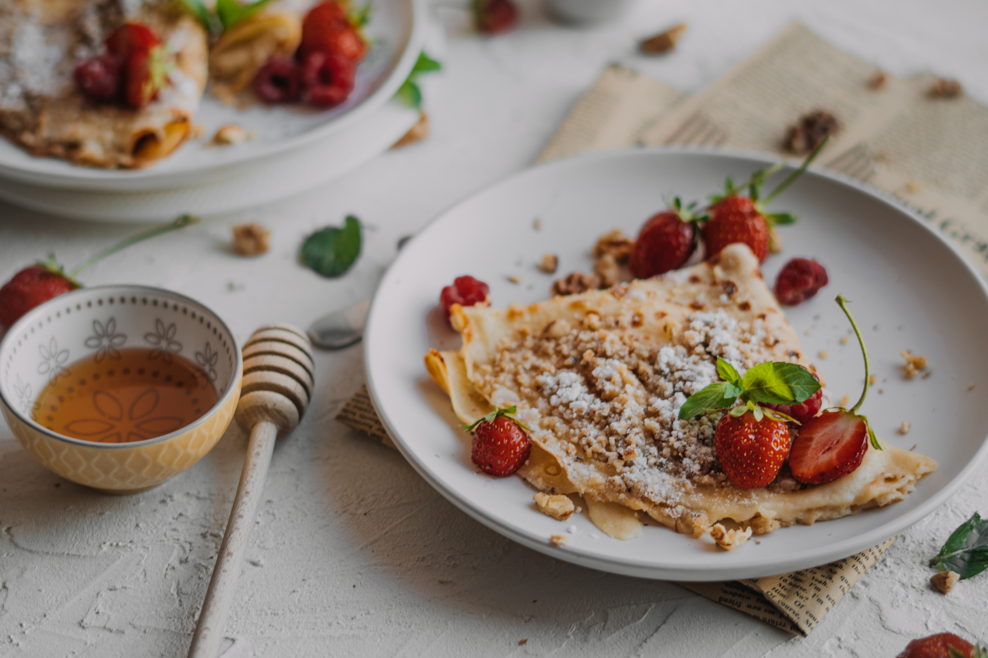 Zapekané palacinky, Zapekané palacinky s tvarohovou plnkou a vlašskými orechmi