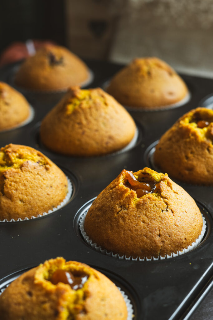 Plnené tekvicové cupcakes s čokoládovým krémom, Plnené tekvicové cupcakes s čokoládovým krémom
