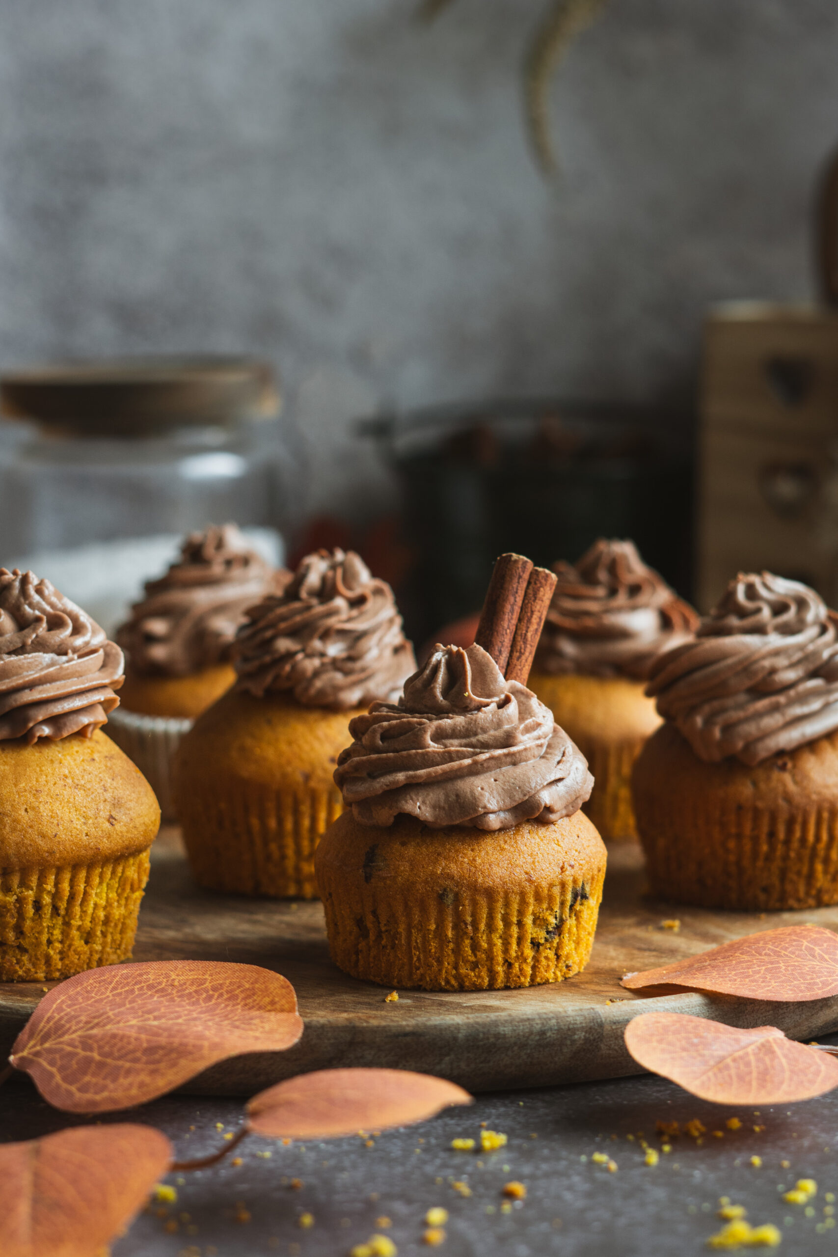 Plnené tekvicové cupcakes s čokoládovým krémom, Plnené tekvicové cupcakes s čokoládovým krémom