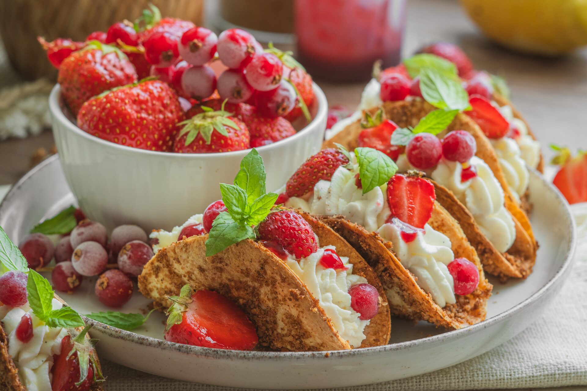 Chrumkavé jahodové tacos s mascarpone, Chrumkavé jahodové tacos s mascarpone