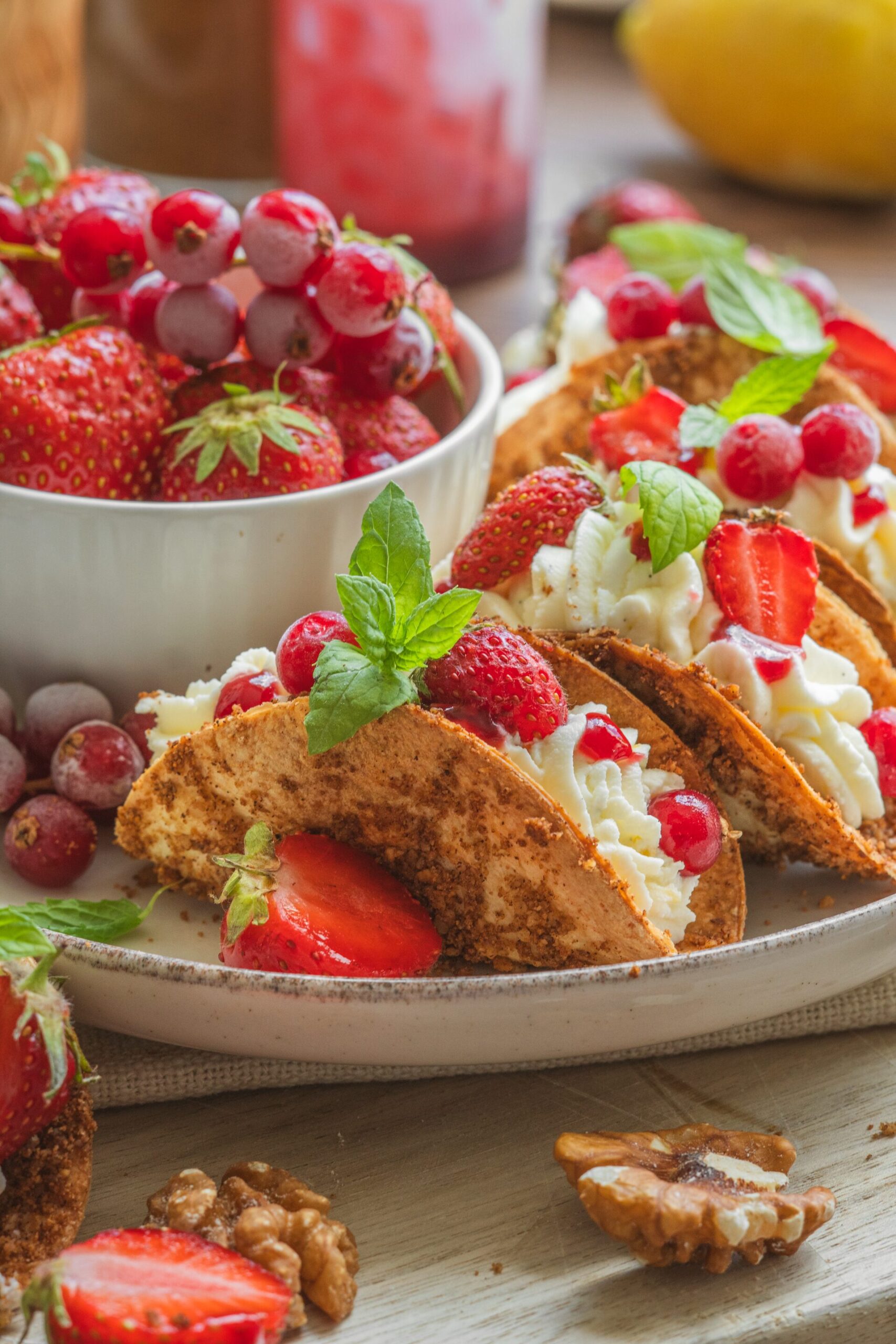 Chrumkavé jahodové tacos s mascarpone, Chrumkavé jahodové tacos s mascarpone