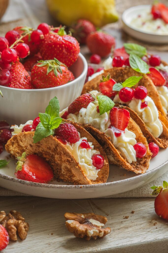 Chrumkavé jahodové tacos s mascarpone, Chrumkavé jahodové tacos s mascarpone