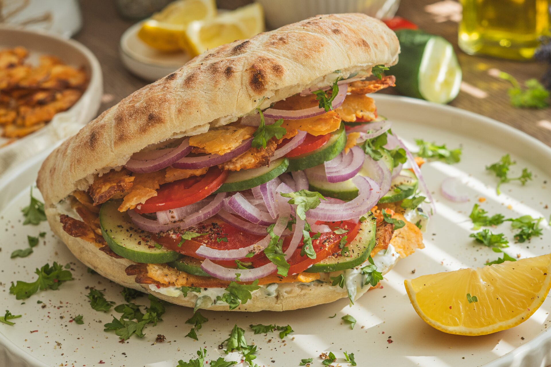 Halloumi gyros v pite, Halloumi gyros v pite