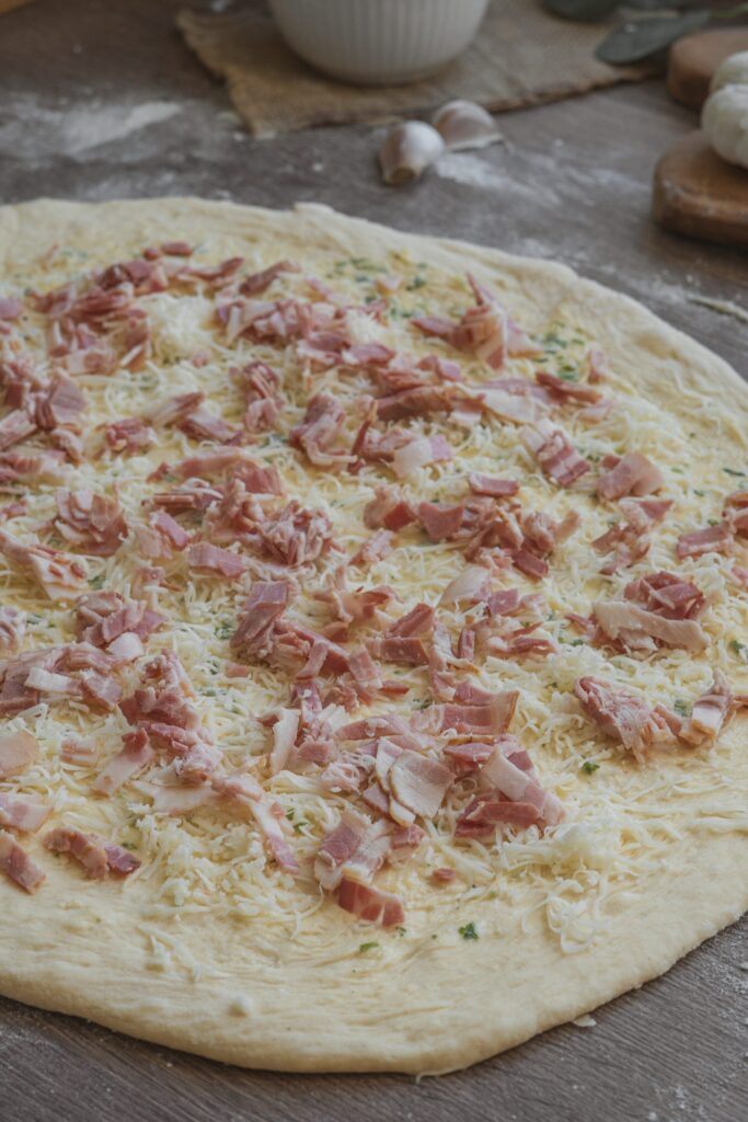 Kysnuté slané slimáky so syrom a slaninou, Kysnuté slané slimáky so syrom a slaninou